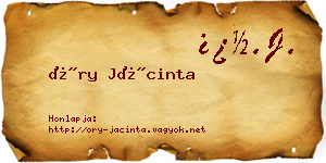Őry Jácinta névjegykártya